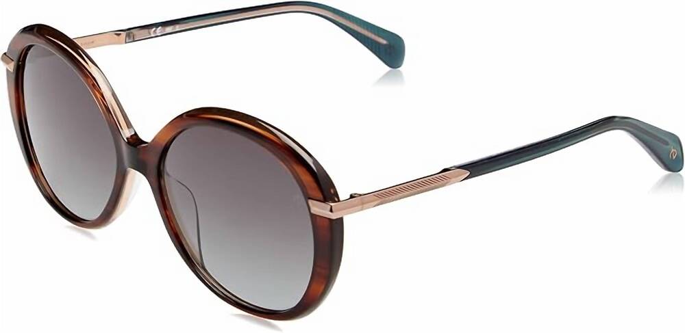 NEW RAG & BONE women's rnb1075/s 0ex4 9o round sunglasses in brown horn / grey